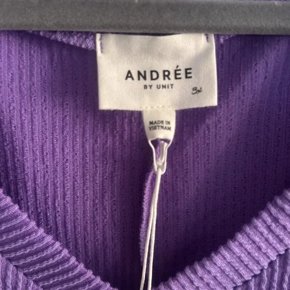 ANDREE BY UNIT V-Neck Purple Tunic Top - Picture 3 of 4